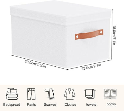 Fabric Storage Bins, 7.1 x 9.1 x 13 Inch Clothes Boxes - Image 4