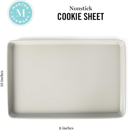 Martha Stewart Gallen 13 x 9 Inch Nonstick Carbon Steel Cookie Sheet – Cool Grey - Image 2