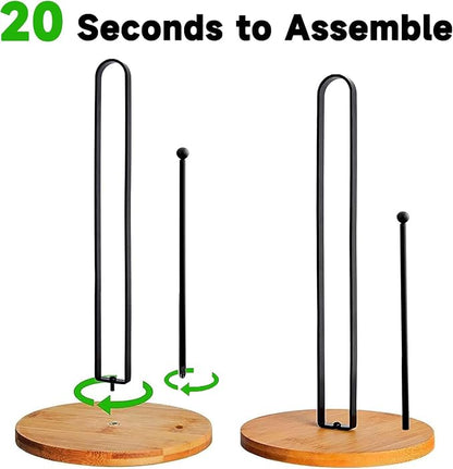 Wood Paper Towel Holder Countertop, TONLEA Kitchen Paper Towel Holder - Image 3