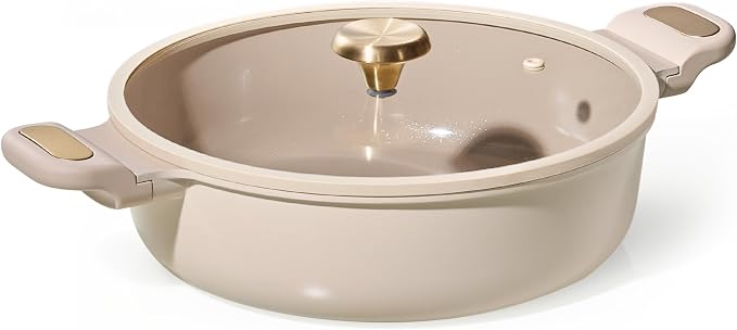 CAROTE 4.5Quart Stock Pot with Lid, Non Toxic Ceramic Soup Pot, Nonstick by CAROTE