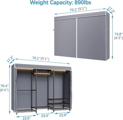 VIPEK V5LC Garment Rack Heavy Duty Covered Clothes Rack - Image 6