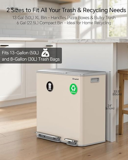 Lovewind Dual Trash and Recycling Bins - Image 3