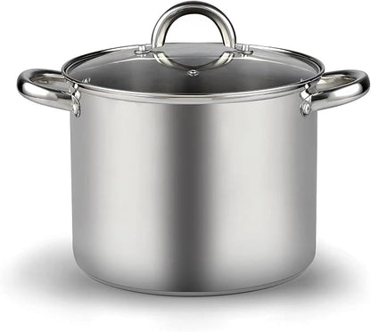 Cook N Home Stockpot with Lid, Basics Stainless Steel Soup Pot by CookNHome