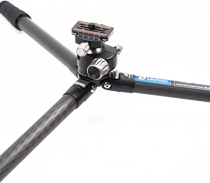 Leofoto Carbon Fiber Travel Tripod with 360° Ball Head, Lightweight Compact Professional Camera Tripod, Weight 4lbs, Max Loads 33lbs/15kg (LS-324CX+LH-40)