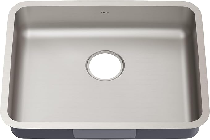 KRAUS Dex 25-inch Undermount 16 Gauge Stainless Steel Single Bowl ADA Kitchen Sink, KA1AS25B
