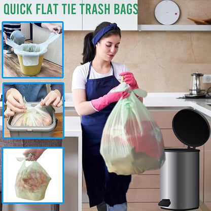 4-6 Gallon Flap Tie Compostable Trash Bags, Compost Bags Kitchen Trash Bags - Image 3