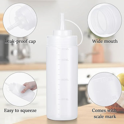 Condiment Squeeze Bottles Ketchup Dispenser, 4 Pack 12oz Squeeze Bottles - Image 3