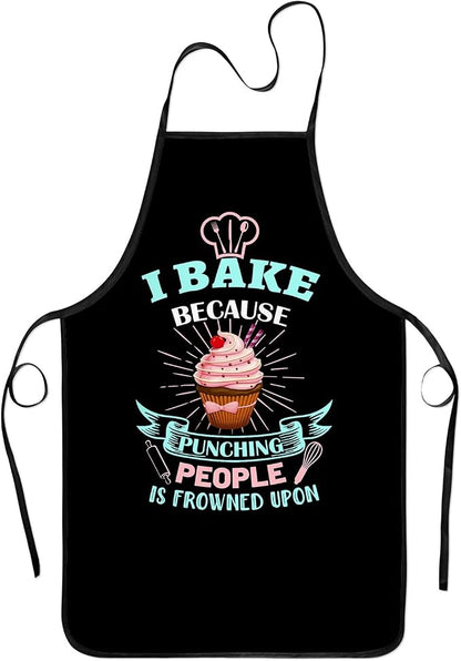 Baking Apron for Women I Baking Because People Is Frowned Aprons Gifts for Men by zukmvuh