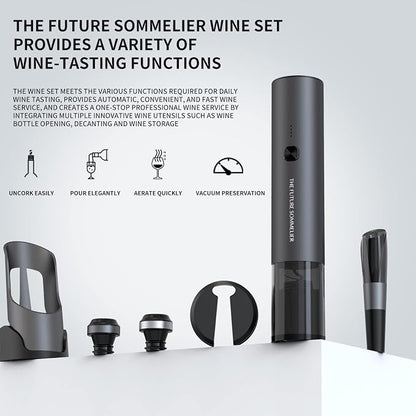 CIRCLE JOY Rechargeable Electric Wine Bottle Opener Set 7-in-1 Aluminum Alloy - Image 2
