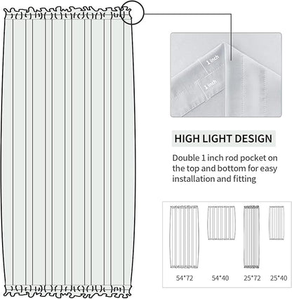 DWCN French Door Curtains – Rod Pocket Thermal Curtain - Image 3