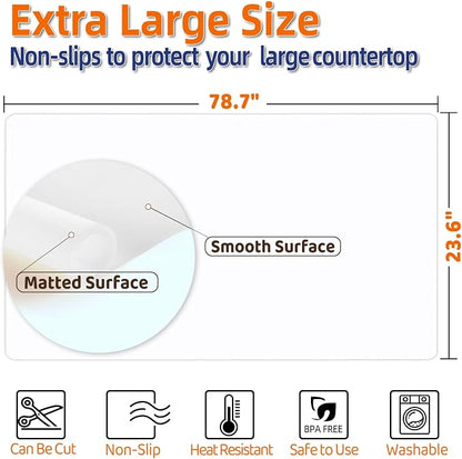 Warome Silicone Mat, 78.7”x 23.6” Heat Resistant Mats - Image 3
