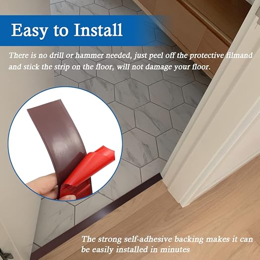 Floor Transition Strip Self Adhesive Floor Cover Strips Laminate 3" Wide Vinyl - Image 3