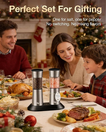 Gravity Electric Salt and Pepper Grinder Set, Automatic Mills - Image 7