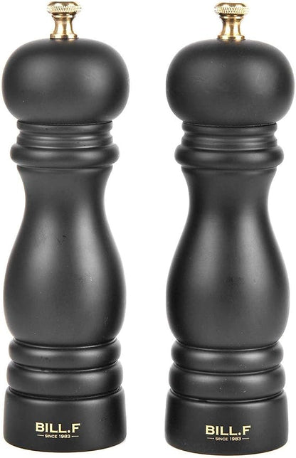 BILL.F Salt and Pepper Grinder Wooden Pepper Mill Grinder Salt Pepper Shakers by BFBILLFSINCE1983