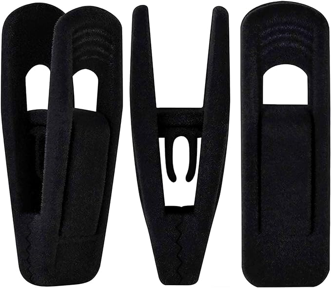 Black Velvet Hangers Clips 20 PCS, Non-Slip Velvet Clips by TOFIIGREM