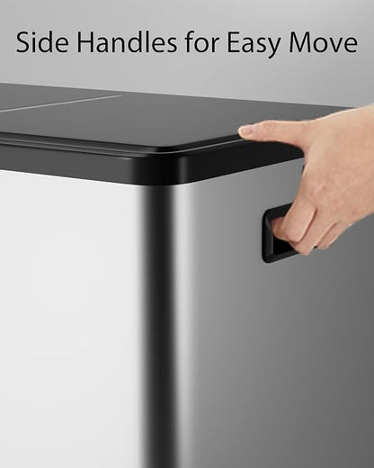 Garvee Dual Trash Can for Recycling and Trash, 2 x 30 L Stainless Steel Kitchen - Image 6