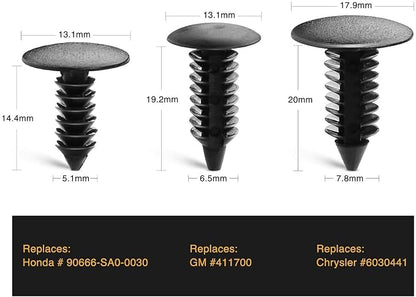 GOOACC 146PCS Nylon Bumper Shield Retainer & Double End Xmas Tree Retainers - Image 3