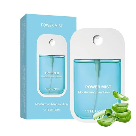 Power Mist Hydrating Hand Sanitizer Spray, Portable Travel-Size Hand Sanitizer Spray, 500-Sprays Each，Suitable for Both Adults and Children (Aloe vera)