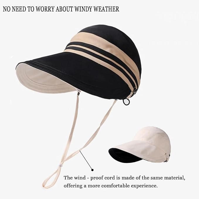 Sun Hats for Womens Wide Brim UV Protection Fishing Hats Packable Reversible Hollow Top Hat with Ponytail Beach Travel Hats