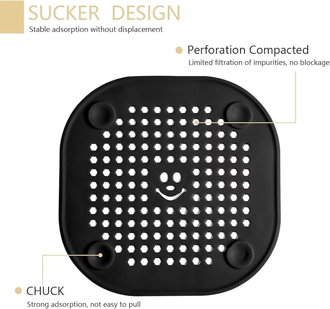 2 Pack Drain Hair Catcher Silicone Drain Cover Sink Drain Strainer Hair Stopper - Image 4
