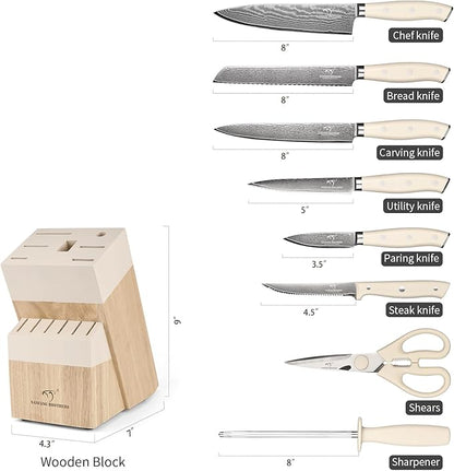 NANFANG BROTHERS Damascus Kitchen Knife Set 14 Pieces - Image 5