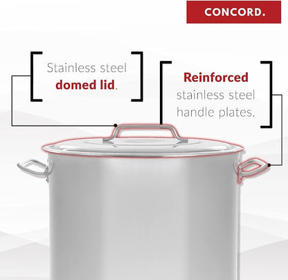 CONCORD Stainless Steel Stock Pot w/Steamer Basket. Cookware great - Image 8