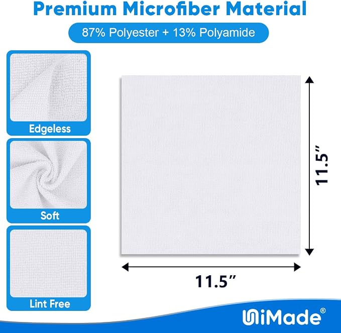 Shop Towel Rags, 50 Pack Reusable Shop Rags Bulk Microfiber Cleaning Cloth Lint - Image 2