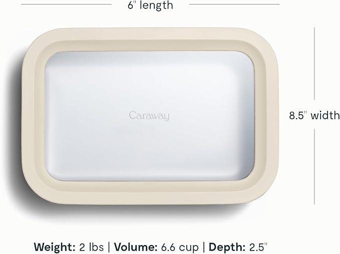 Caraway 6pc Glass Food Storage Set – 6.6 Cup Food Containers - Image 3