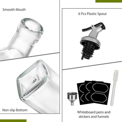 YEBODA 8oz Clear Glass Olive Oil Dispenser Bottles, and Vinegar Cruet Bottle - Image 4