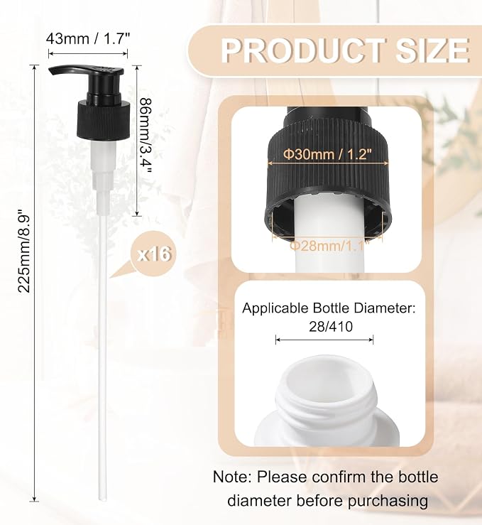 uxcell 16 Pcs Soap Dispenser Pump Heads Soap Dispensers Top Pumps Replacement - Image 2