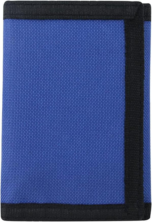 NEICY RFID Blocking Canvas Wallet for Men and Women - Camo Trifold Outdoor Sports Wallets with Magic Sticker for Teen Kids (Blue Set)