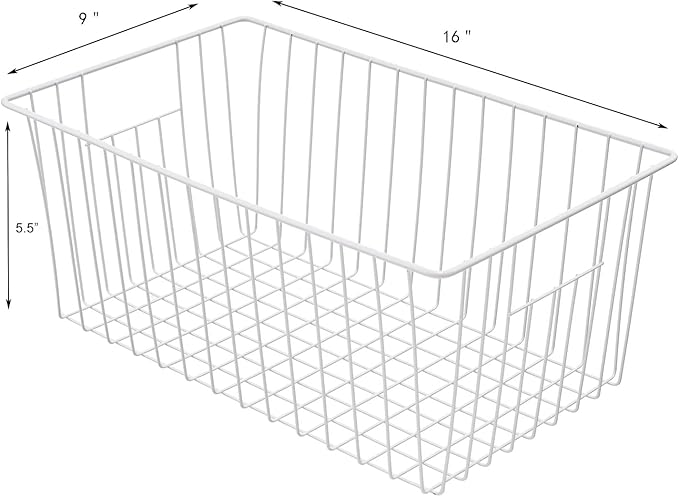 16inch Farmhouse Freezer Wire Baskets Organizer Storage Bins Large Organizer - Image 4