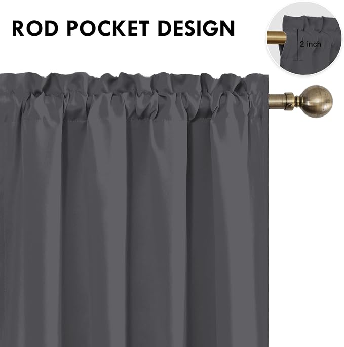 DWCN Blackout Curtains for Bedroom 84 Inch Length 2 Panels Set, Solid Thermal - Image 4