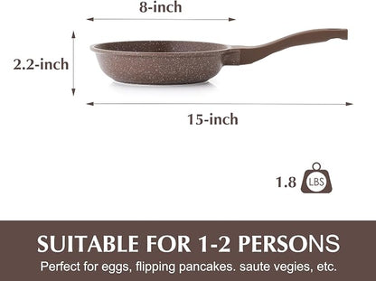 SENSARTE Nonstick Frying Pan Skillet, Non Stick Omelette Pan, Healthy Stone - Image 6
