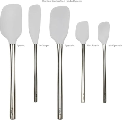 Tovolo Stainless Steel Handled Silicone Spatula Set of 5 Oyster Gray, - Image 2