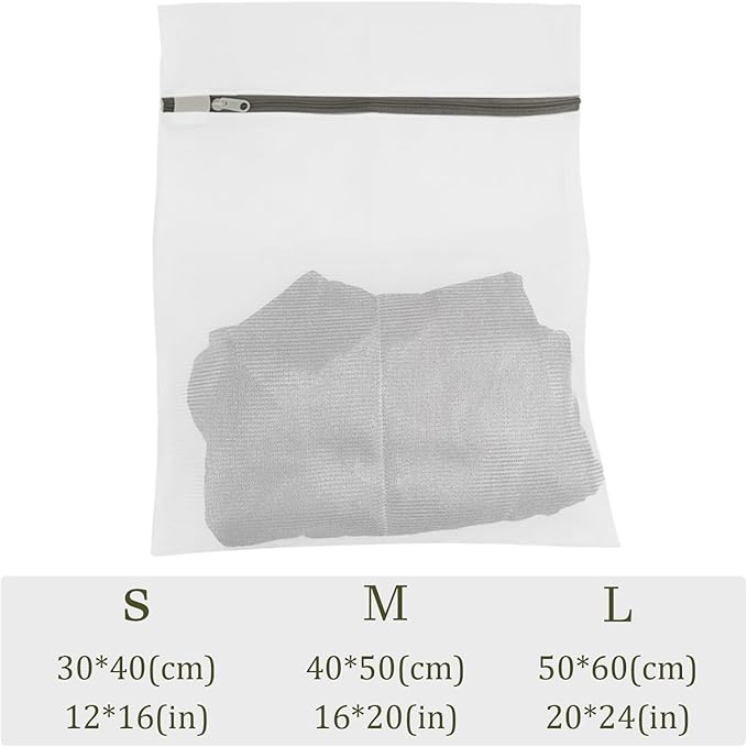 3Pcs Mesh Laundry Bags with Sturdy Zipper, Durable Laundry Room Essentials, Travel Storage Organize Bag, Clothing Laundry Delicates Washing Bags for laundry, Blouse(3 Small), XYD-CA