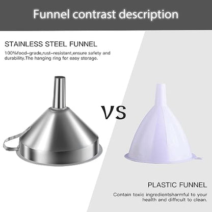 Stainless Steel Funnels for Kitchen Use, Kitchen Metal Funnel Set - Image 2