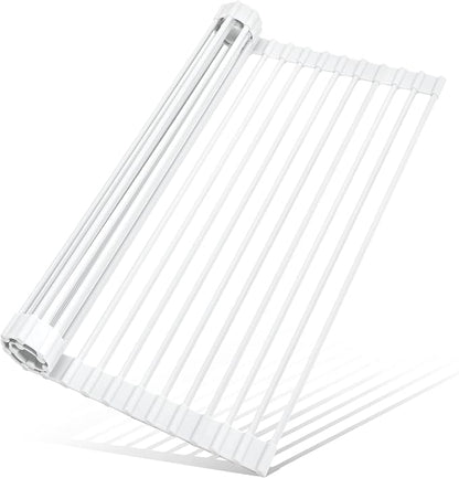MERRYBOX Roll Up Dish Drying Rack Silicone Wrapped Over The Sink Dish Rack by MERRYBOX