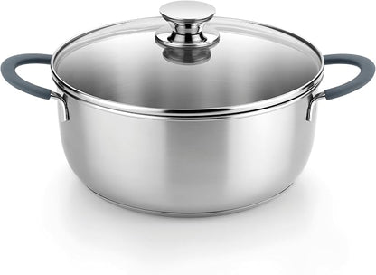 BRA COOKWARE Master Stainless Steel Stock Pot w/Glass Lid | 8 Inch 2.4 Quart by BRACookware