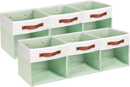 HNZIGE Clear Storage Cubes Bins 11 x 11, Fabric Storage Cube Bins - Image 8
