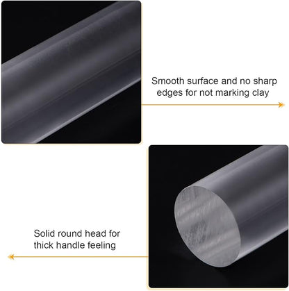 HARFINGTON Acrylic Clay Roller 8 Inch x 1 Inch Solid Non-Stick Plastic Round - Image 4