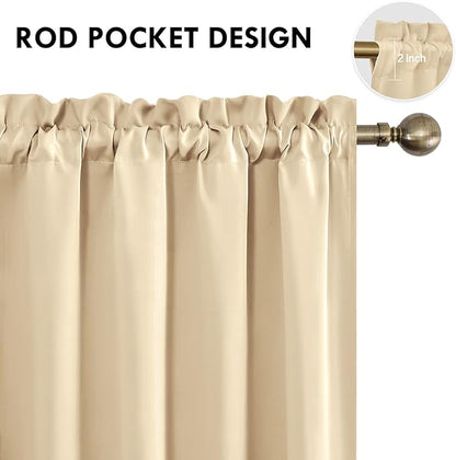 DWCN Blackout Curtains Room Darkening Thermal Insulated Bedroom Curtains Window - Image 4