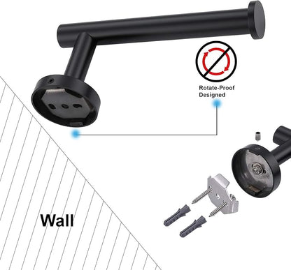 TASTOS Matte Black Toilet Paper Holder SUS304 Stainless Steel, Modern Round - Image 8