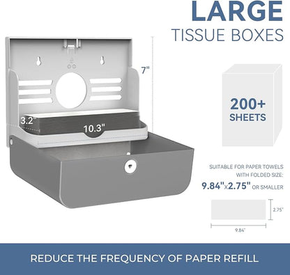 Paper Towel Dispenser Wall Mount, Adhesive No Drilling Multifold Trifold C Fold - Image 2
