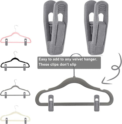 Grey Velvet Hanger Clips - Image 3