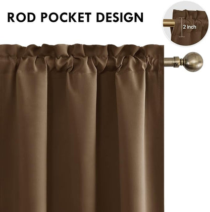 DWCN Blackout Curtains Room Darkening Thermal Insulated Bedroom Curtains Window - Image 4