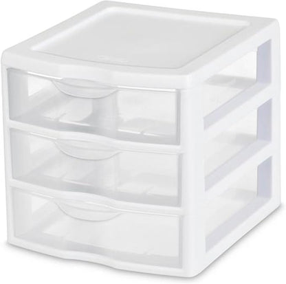 Sterilite 18-Pack Clearview 3-Drawer Cart, Small Plastic Storage Organizer by Sterilite