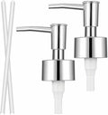 2 Pcs Pumps Lotion Soap Dispenser Replacement Silver Soap Pump Dispenser Head for Liquid Soaps Lotion or Dish Soaps Refill Dispensers for Regular Mouth Plastic Shampoo Bottle