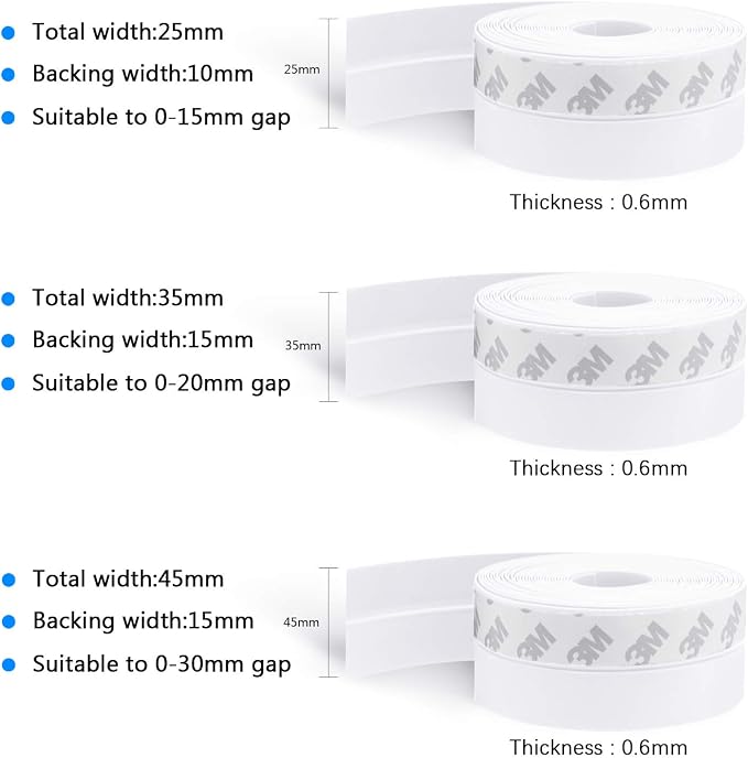 TAROSE Weather Stripping, 33 Feet Weather Seal Strip, Adhesive Silicone Tape - Image 2