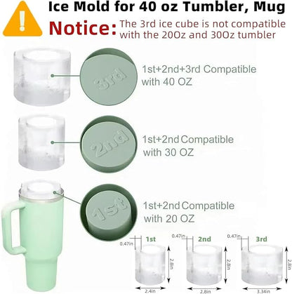 Tcamp Ice Mold for 30-40 oz Tumbler Cup, Silicone Ice Cube Tray - Image 4